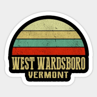 WEST WARDSBORO VERMONT Vintage Retro Sunset Sticker